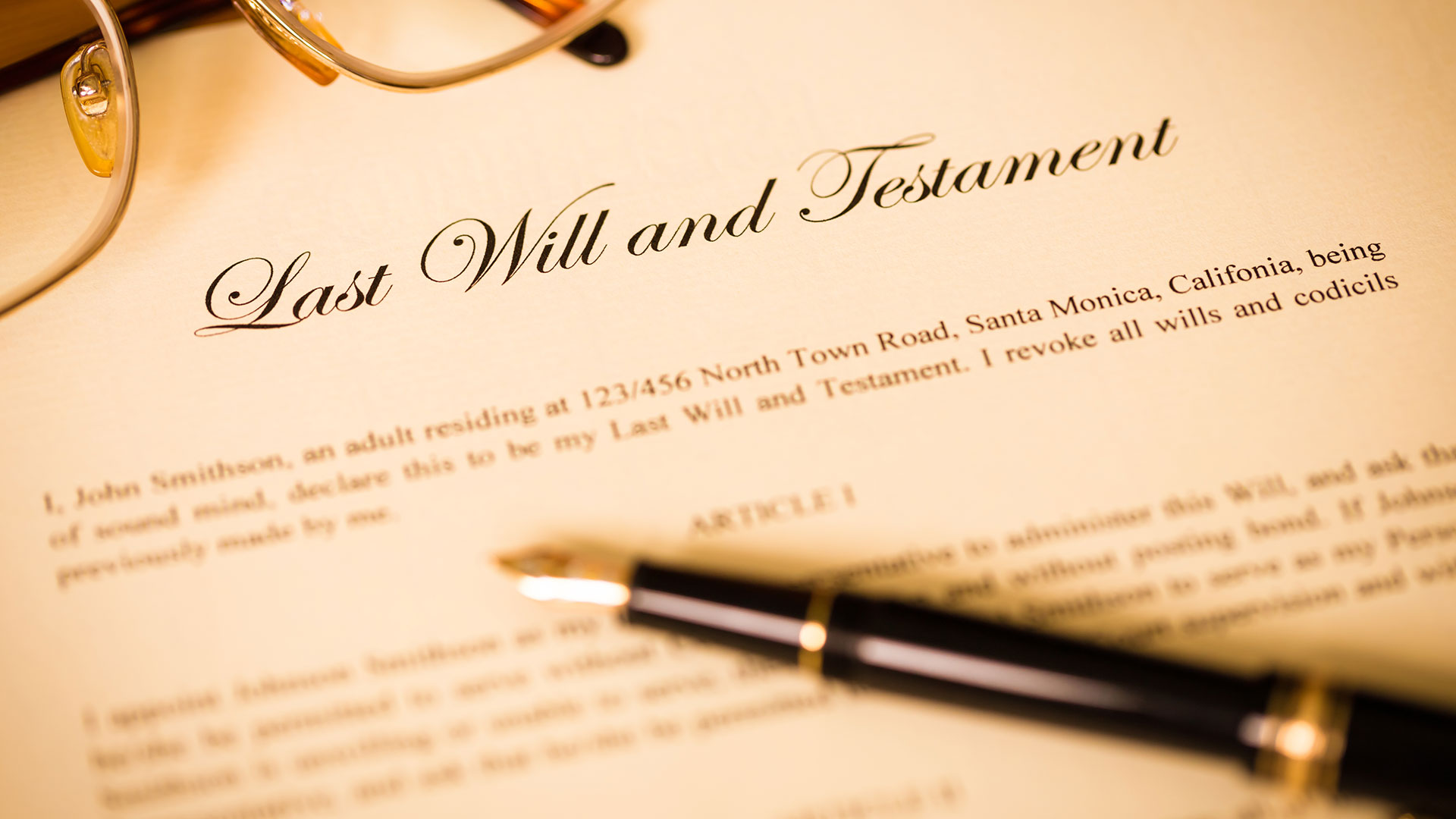Signed last will and testament